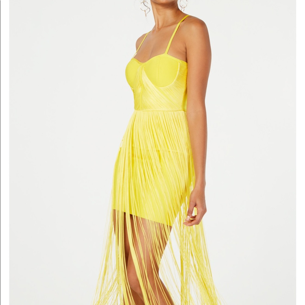 Marciano fringe bustier bandage dress